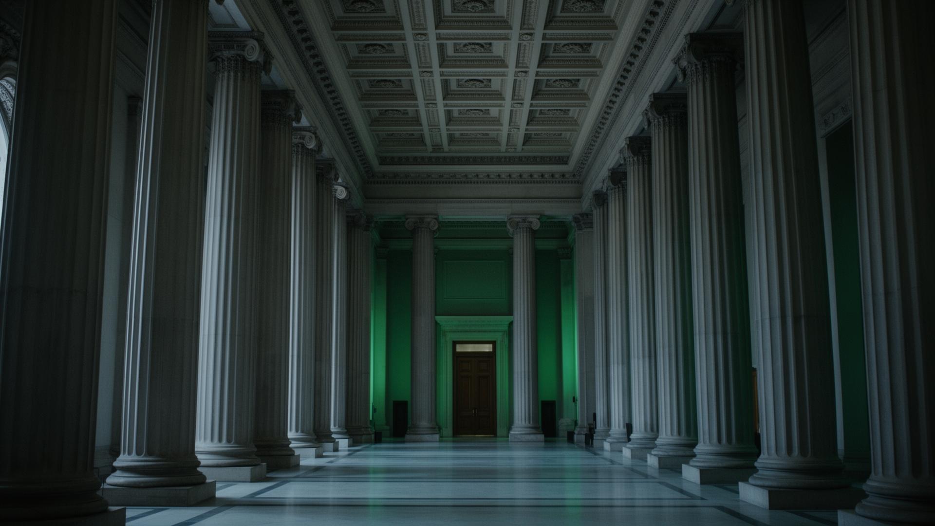 Neoclassical institutional government corridor